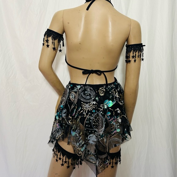 Stars and Moons Galaxy Celestial Rave  Festival Outfit - Picture 4 of 4